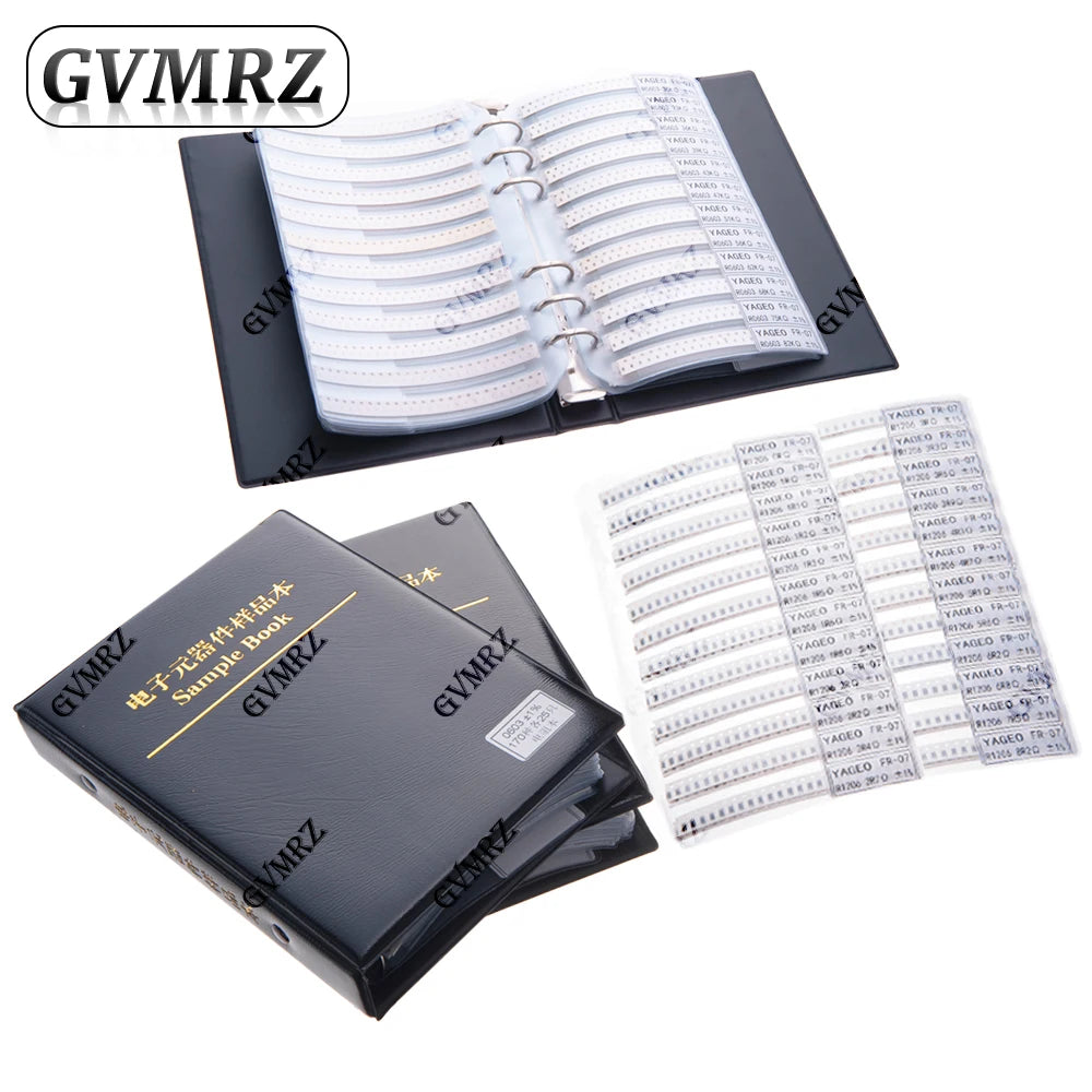 Sample Book Resistor Kit SMD Book Resistor Assortment Kit 0603 0805 1206 1% FR-07 170 Values 0R-10M Smd 0201 0402 DIY