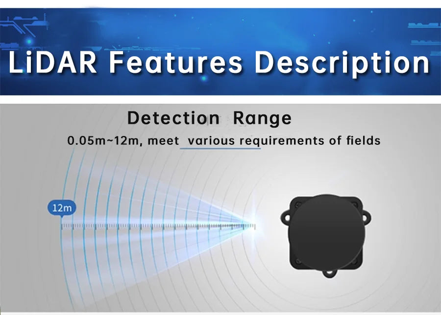 WitMotion dTOF laser lidar sensor module outdoor Light resistance 60Klx 5000Hz 12m 360° Scanning support ROS1 ROS2 Arduino