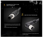M8 3-Pin 90 Degree Female Panel Mount Connector to Female Cable, 1m 24AWG PVC Cable
