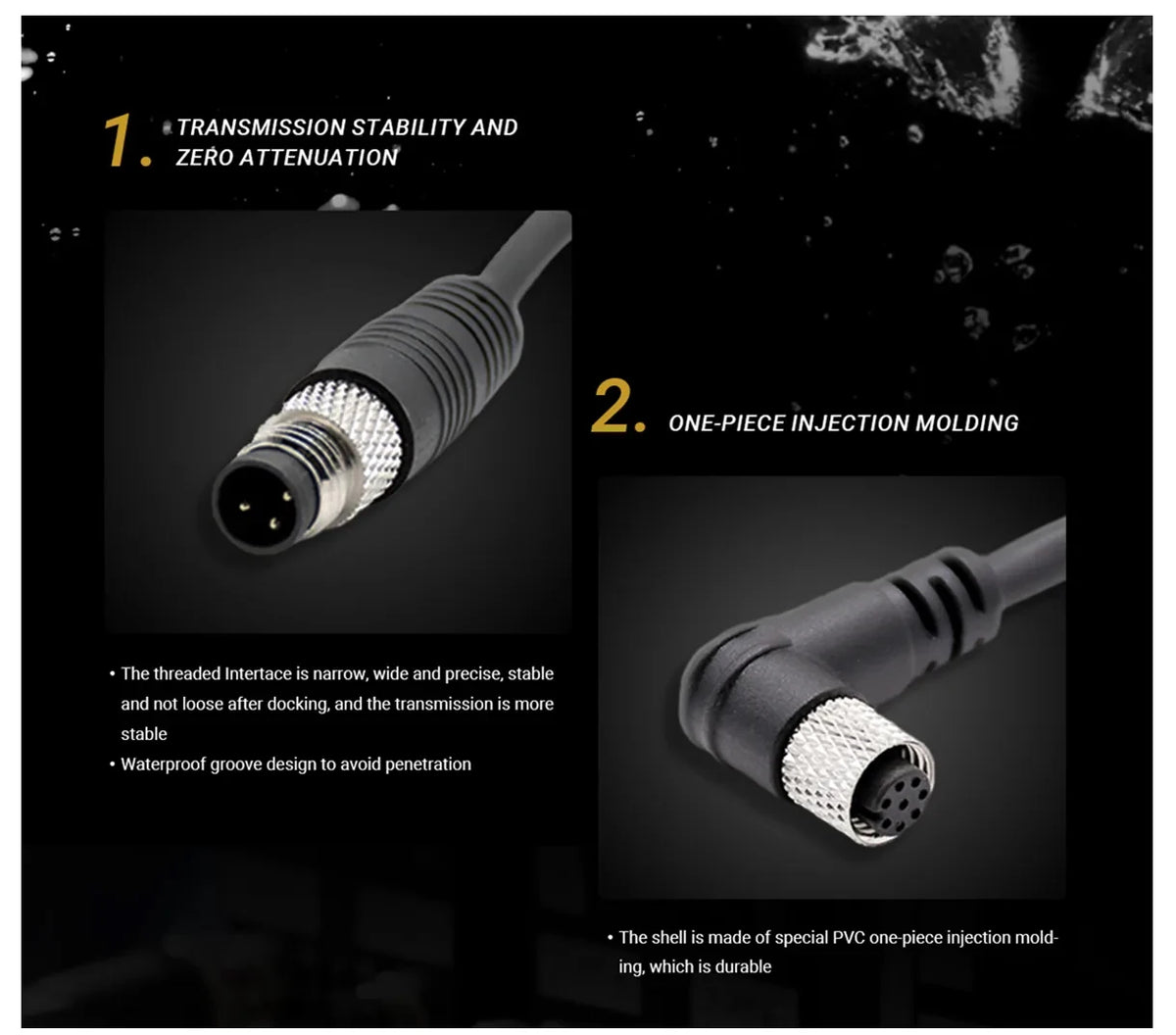 M8 3-Pin 90 Degree Female Panel Mount Connector to Female Cable, 1m 24AWG PVC Cable