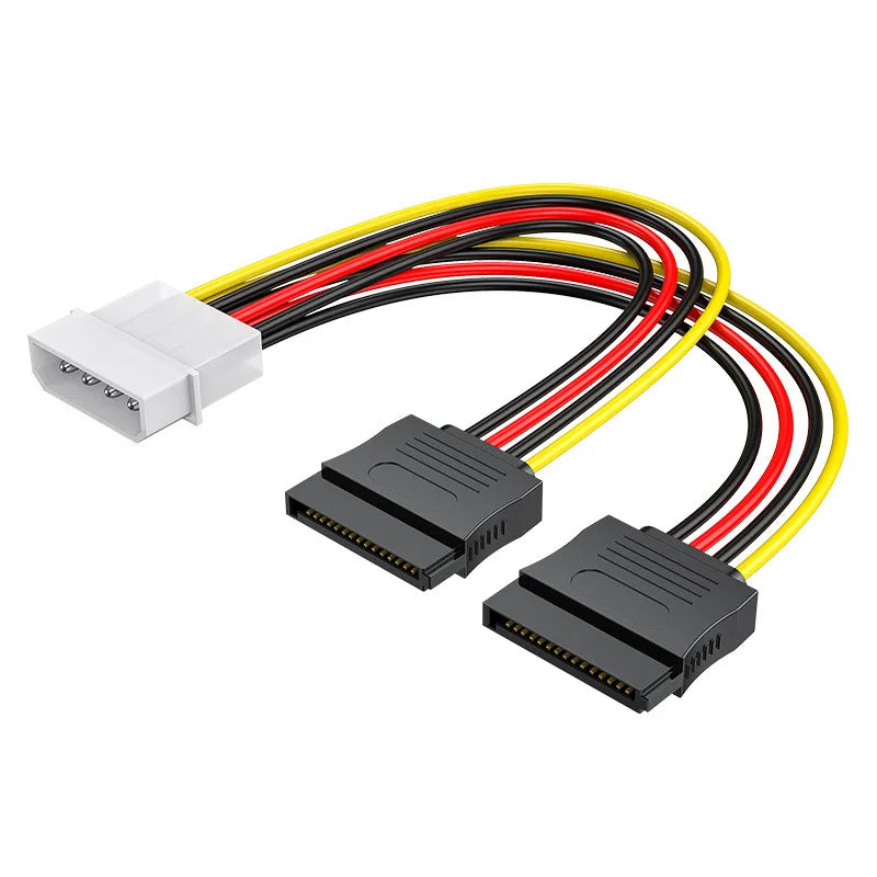 4 Pin IDE Molex to 2 Sata/SATA 15Pin To 2 SATA 15 Pin /SATA 15 Pin to Molex IDE 4 Pin Power HDD Splitter Connector Cable for PC
