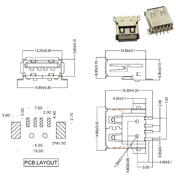 5PCS USB Interface Socket Type A Standard Port Female Male Solder Jacks Connector DIP Straight Vertical Bend Needle PCB Socket