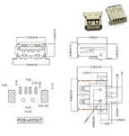 5PCS USB Interface Socket Type A Standard Port Female Male Solder Jacks Connector DIP Straight Vertical Bend Needle PCB Socket