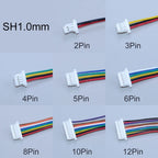 YanXi 10PCS SH1.0 1.25 ZH1.5 PH2.0 XH2.54 Connector Female Plug 2/3/4/5/6/8/9/10/12Pin With Cable Terminal Wire 10/20/30cm