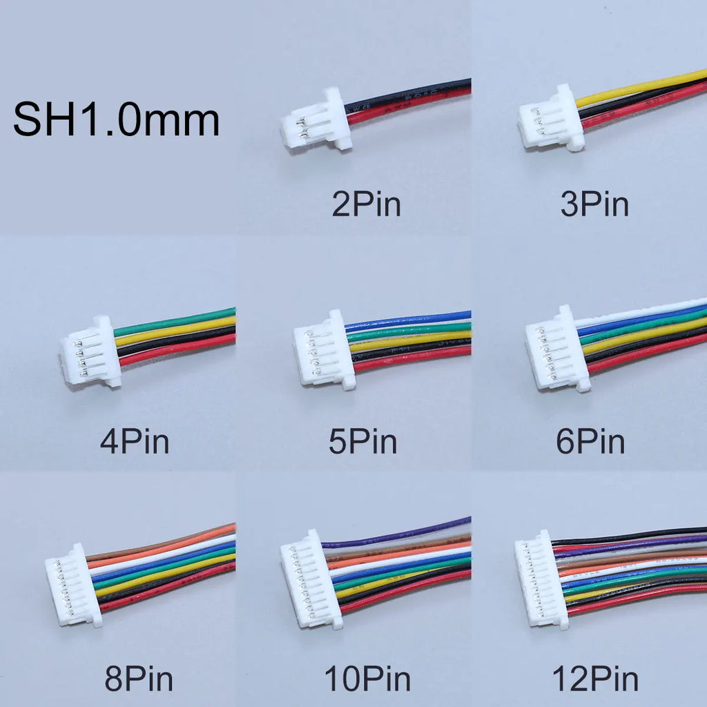 YanXi 10PCS SH1.0 1.25 ZH1.5 PH2.0 XH2.54 Connector Female Plug 2/3/4/5/6/8/9/10/12Pin With Cable Terminal Wire 10/20/30cm