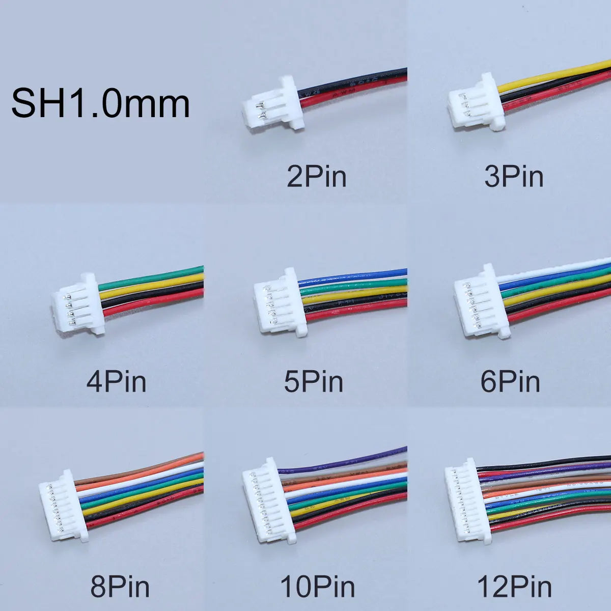 YanXi 10PCS SH1.0 1.25 ZH1.5 PH2.0 XH2.54 Connector Female Plug 2/3/4/5/6/8/9/10/12Pin With Cable Terminal Wire 10/20/30cm