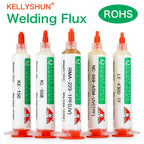 Flux 100% Original KELLYSHUN PCB Soldering Flux 10ml Needle Tube Welding Flux No-Clean Soldering Paste NC 559 558 652 Solder
