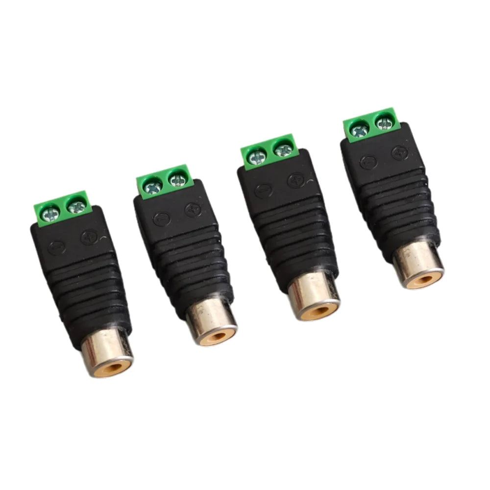 4/10pcs RCA Male Plug & Female Socket To Terminal Block Adapter For RCA AV Audio Video CCTV Camera Speaker Wire Cable Connector