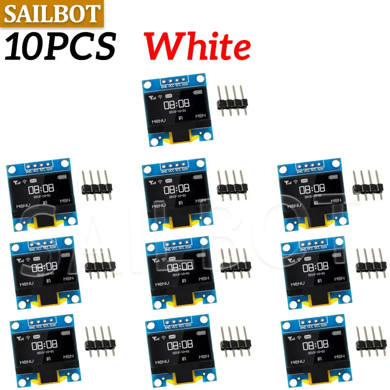 1-10PCS 0.96 Inch OLED Display Module I2C IIC SPI Serial 128X64 SSD1315 LCD 3.3-5V 4 Pin White/Blue/Yellow Blue for Arduino