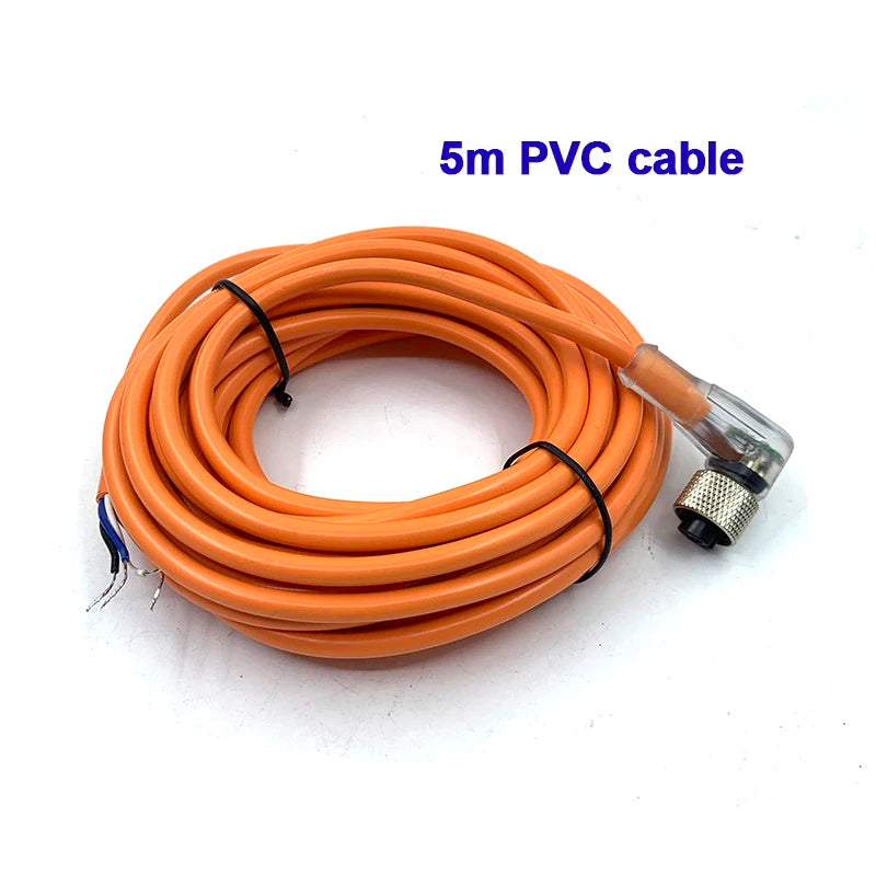 5PCS M12 NPN/PNP Proximity Sensor Connector with LED angle Type Female Sensor Cable Plug Connector 5M Cable