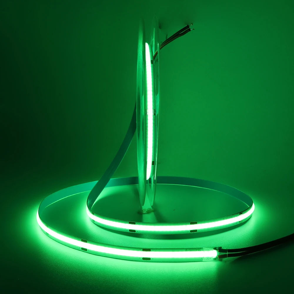 DC 12V 24V COB Strip 320Leds/M High Density RA90 White Pink Yellow Ice Blue Red Green Flexible Ribbon Rope LED Light