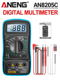 Digital Multimeter 1999 Counts 600V AC/DC Voltage Temp Test for Car Repair ANENG AN8205C Blue Backlight hFE Triode DIY Test Tool
