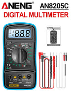 Digital Multimeter 1999 Counts 600V AC/DC Voltage Temp Test for Car Repair ANENG AN8205C Blue Backlight hFE Triode DIY Test Tool