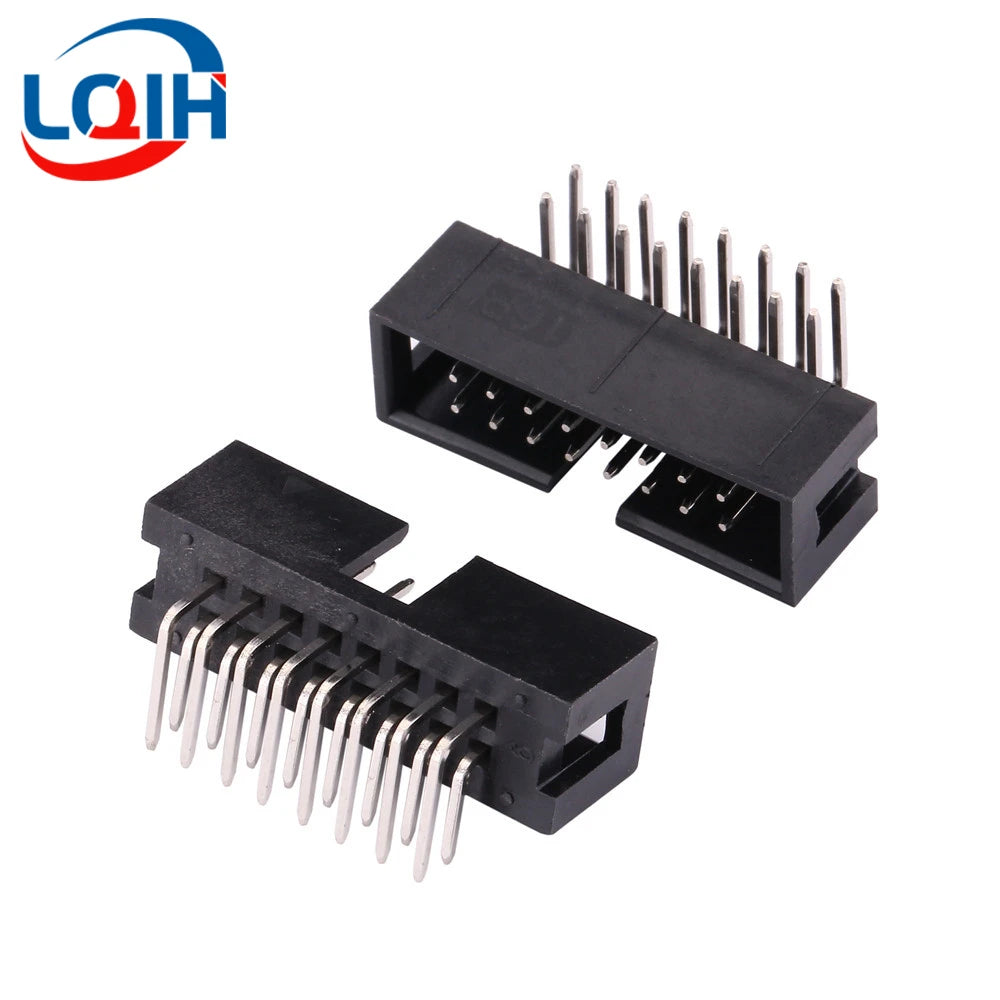 10PCS DC3 6P/8P/10P/14P/16P/20P/30P/34P/40P 2.54mm Socket Header Connector ISP Male Double-spaced Straight needle Curved needle