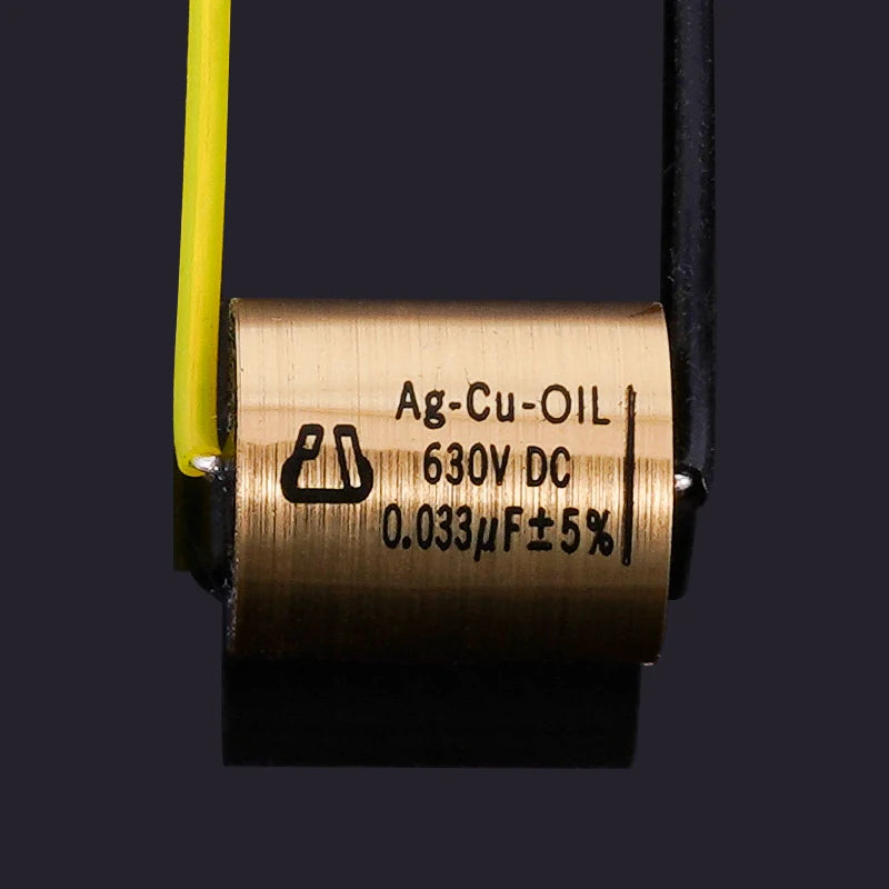 1pcs Copper foil Oil-Impregnated Silver Pin Polar Capacitor HIFI Audio DIY Grinding Mill Frequency Division Coupling MKP