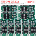1-10PCS Charging Board Charger Module HW-391 2S 20A Lithium Battery Protection Board 18650 BMS Board Module Balance