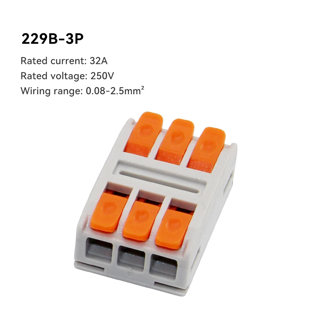 Universal Quick Electrical Wire Connectors Compact Splicing Terminal Blocks Push-in Home Cable Connectors 10Pcs