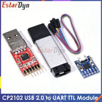 Original CP2102 USB to TTL 5V 3.3V 5PIN Adapter Module for STC ESP8266 ESP32 Serial Communication and Programming