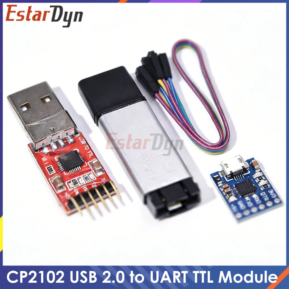 Original CP2102 USB to TTL 5V 3.3V 5PIN Adapter Module for STC ESP8266 ESP32 Serial Communication and Programming