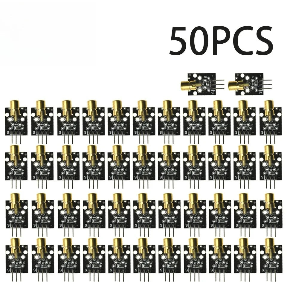 1-100pcs KY-008 Red Laser Module 650nm 3-Pin Dot Diode Transmitter with Copper Head for Arduino, AVR, PIC & MEGA 2560