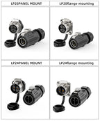IP68 Power Waterproof Connector Panel Installation, Aviation Plug Socket Cable, Male and Female Heads, No Welding Required