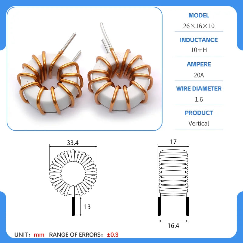 12x8.5x5 20x12x8 26x16x10 Amorphous Nanocrystalline Inductors Toroidal Choke Common Mode Filter Inductor