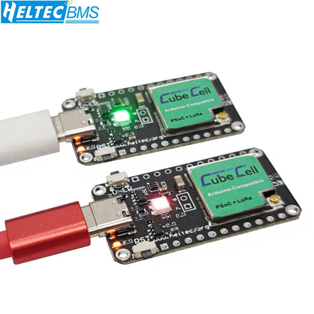 Heltec 2PCS CubeCell AB01 Dev-Board (V2) Module Type-C 433-510 863-928 for Arduino/Lora Sensors Lora ASR6502x IP67 Antenna