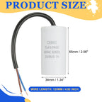 1Pcs CBB60 Run Capacitor 3uf-100uf 450V AC 2 Wires 50/60Hz Cylinder White for Air Compressor Water Pump Motor