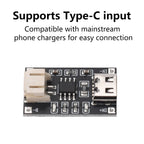 TP4056 3.7V Lithium Battery Charging Module 1A USB Type C Port PH2.0 Terminal Overcurrent Protection Board Detector Module