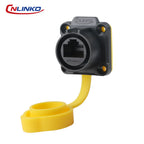 CNLINKO LP20 PBT Plastic IP68 Waterproof RJ45 Cable Signal Connector CAT6 Panel Mount Socket Plug Network Ethernet Interface