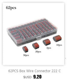 1PC Wire Connector Electric Cable Led Conectors Fast Terminals Blocks Docking Butt Household Electrician Tools For 4mm² 6mm²