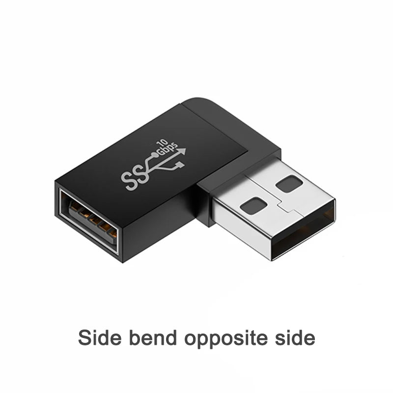 90 Degree USB 3.0 Male to Female Right Angle Extension Adapter USB Upward Elbow Adapter 10Gbps For Laptop PC Connector Converte