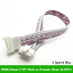 PHB2.0 PHB 2.0MM Pitch Double Row With Lock Catch Wire Cable Connector 2x2P/3P/4P/5P/6P 20cm 26AWG Male and Female Plug Socket