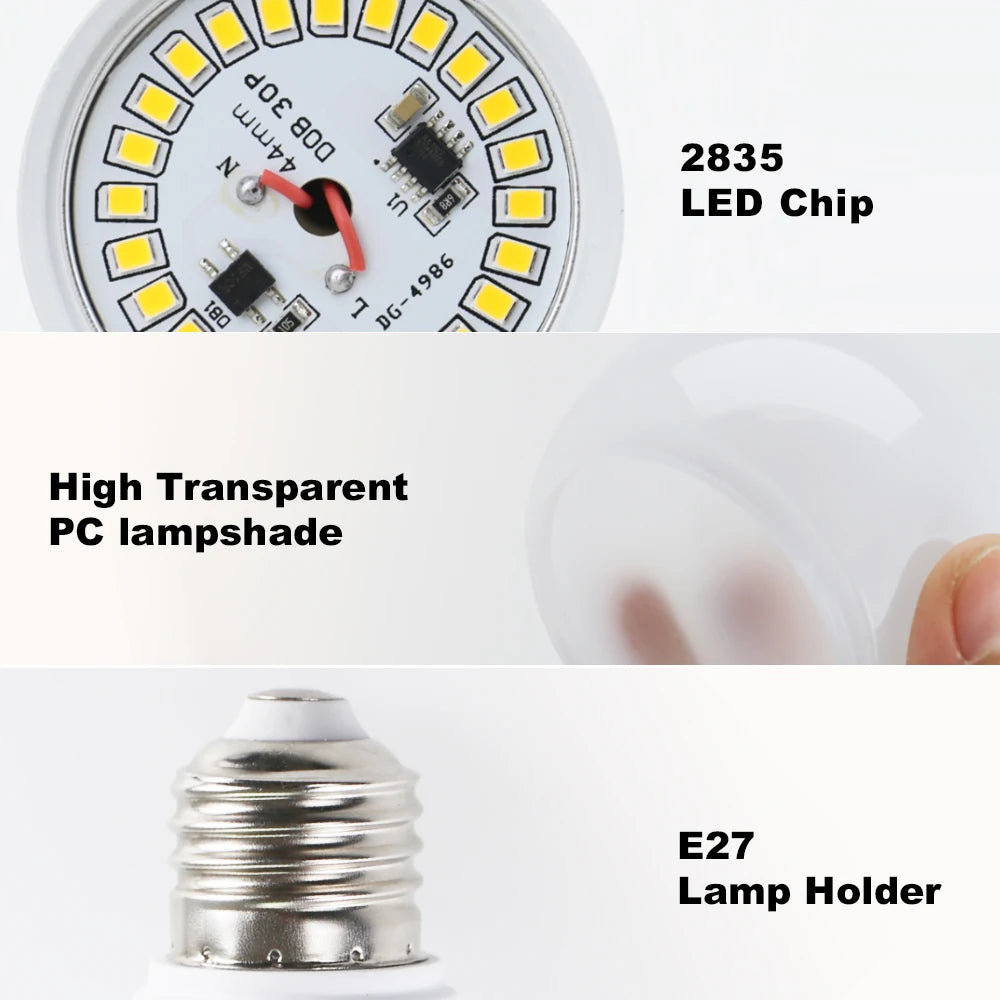4PACK 220V LED Light Bulbs E27 Spotlights For home SMD2835 6W 9W 12W 15W 18W LED Lamp Saving Cold Warm White Bombilla Ampoule