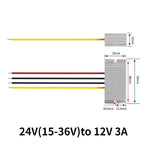 24V to 12V 2A-5A Power Buck Converter Voltage Transformer Waterproof Regulator Reducer Module Power Supply DC Buck Converter