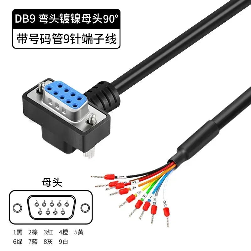 Industrial DB9 DB15 with Terminal Number Connector 9/15 Pin Male Female Single Head Cable Tube Grade Serial Port Connection Line