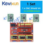 1SET 3DV4 CNC Shield V4 + Nano 3.0 + 3pcs DRV8825 or A4988 Reprap Stepper Drivers Set For Arduino