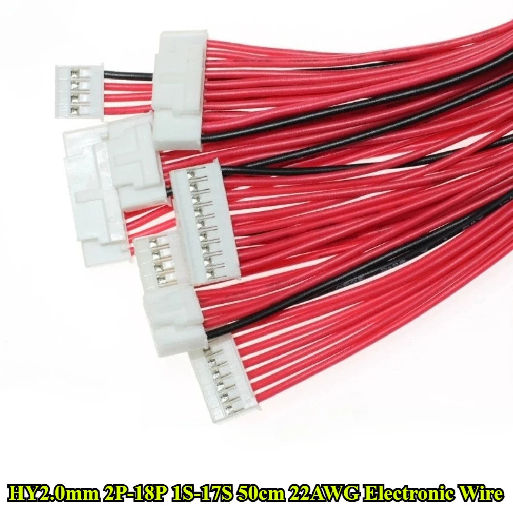 2P-18P BMS Balance Cable HY2.0mm Lithium Battery Protection Board Connection Wire PIN 1S~17S with Lock Buckle Cable 22AWG 50cm