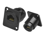 1pc Metal Round/D Type Module RJ45 CAT6&USB 2.0/3.0&Type C&HDMI-Jack Socket Through Network Panel Mounting Electronic Connector