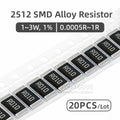 20PCS 2512 SMD Current Sense Resistor 1% Alloy Shunt Resistor R001 R005 R010 R020 R030 R050 R100 R200 R220 R330 R470 R500 1R00