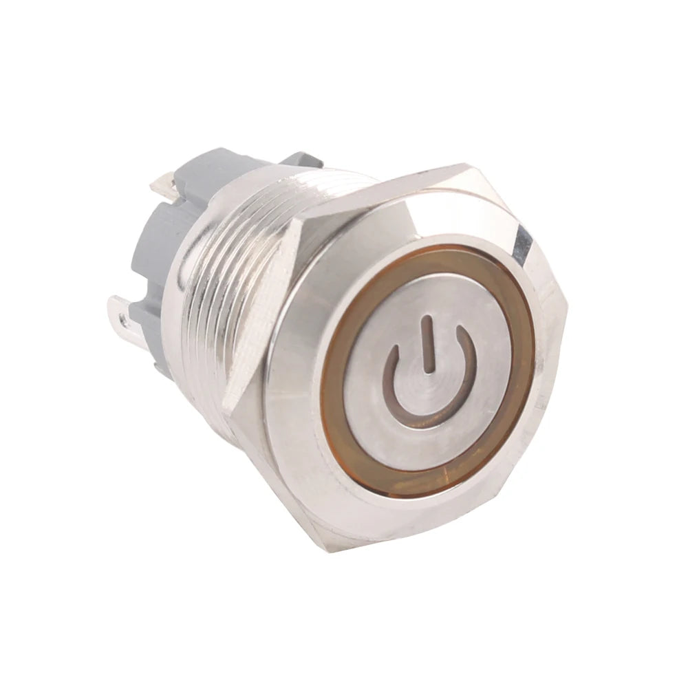 19mm Metal Push Button Switches 4Pins Short Terminals Button Latching Lock/ Self-reset 6V12V24v220V Red Green LED Light for PC