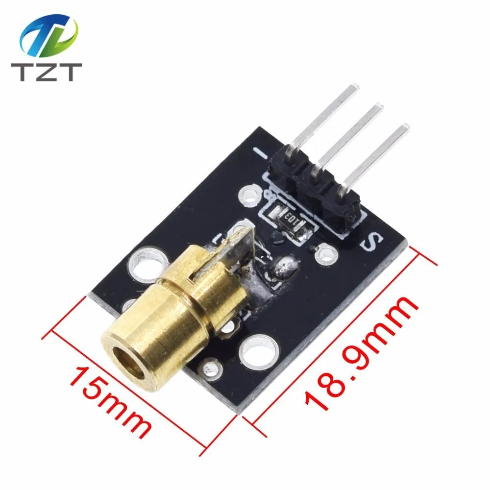 DIYTZT 1/3PCS KY-008 650nm Laser sensors Module 6mm 5V 5mW red laser dot Diode copper head for Arduino