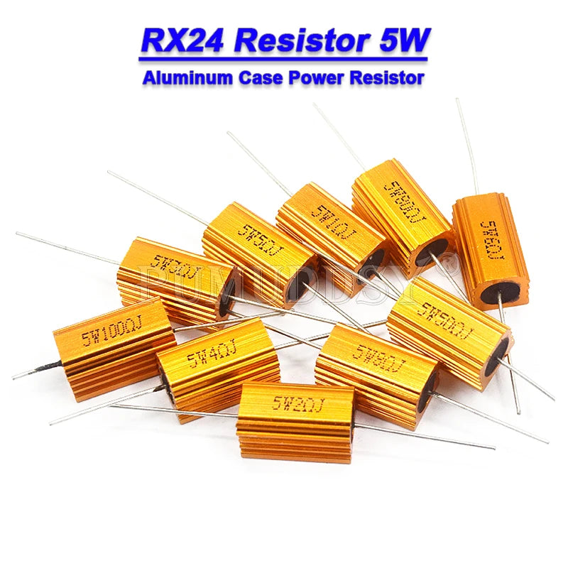 1PCS 5W 10W 25W Aluminum Power Metal  Case Wirewound Resistor 0.01 ~ 30K 1 2 3 5 6 8 10 20 100 150 1K 10K Ohm hjxrhgal RX24