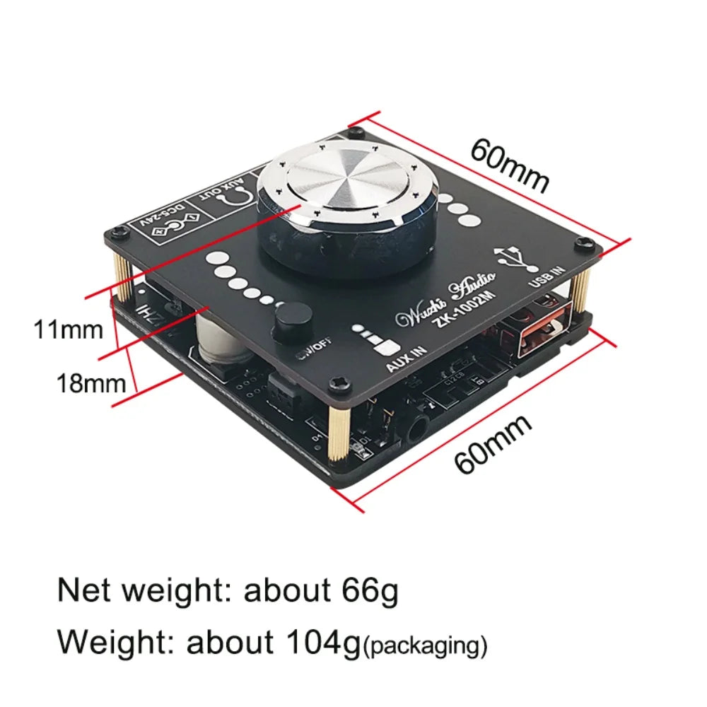 ZK-502M/1002M 2.0 Stereo Bluetooth 5.0 Digital Amplifier Board 50W+50W / 100W+100W Audio Amplifier Module