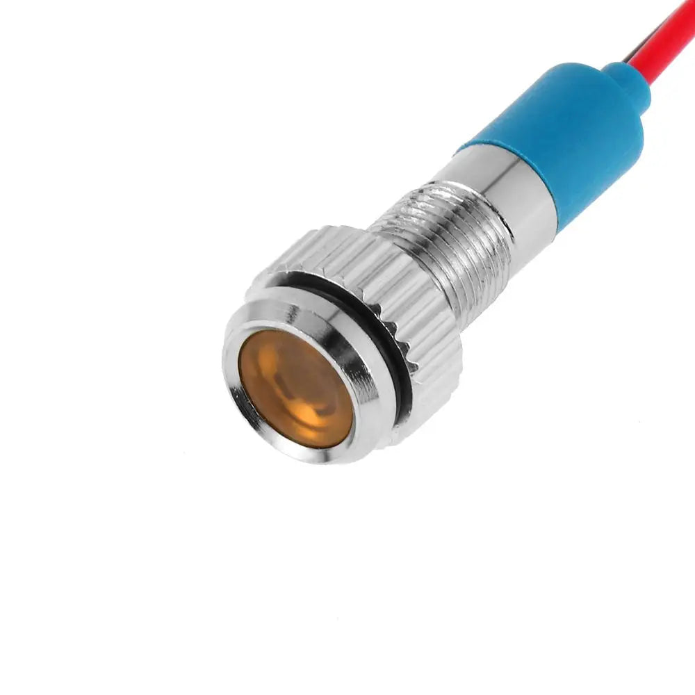 1Pc Dashboard With Wire Red Yellow Blue Green White 6mm 3V 5V 6V 9V 12V 24V 220V LED Metal Indicator Light Signal Lamp