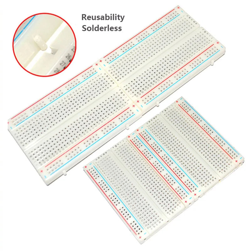 MB102 ZY-204 Solderless Breadboards: 170/400/700/750/830/1600 Plug Holes, Versatile Prototyping and Circuit Testing Boards for D