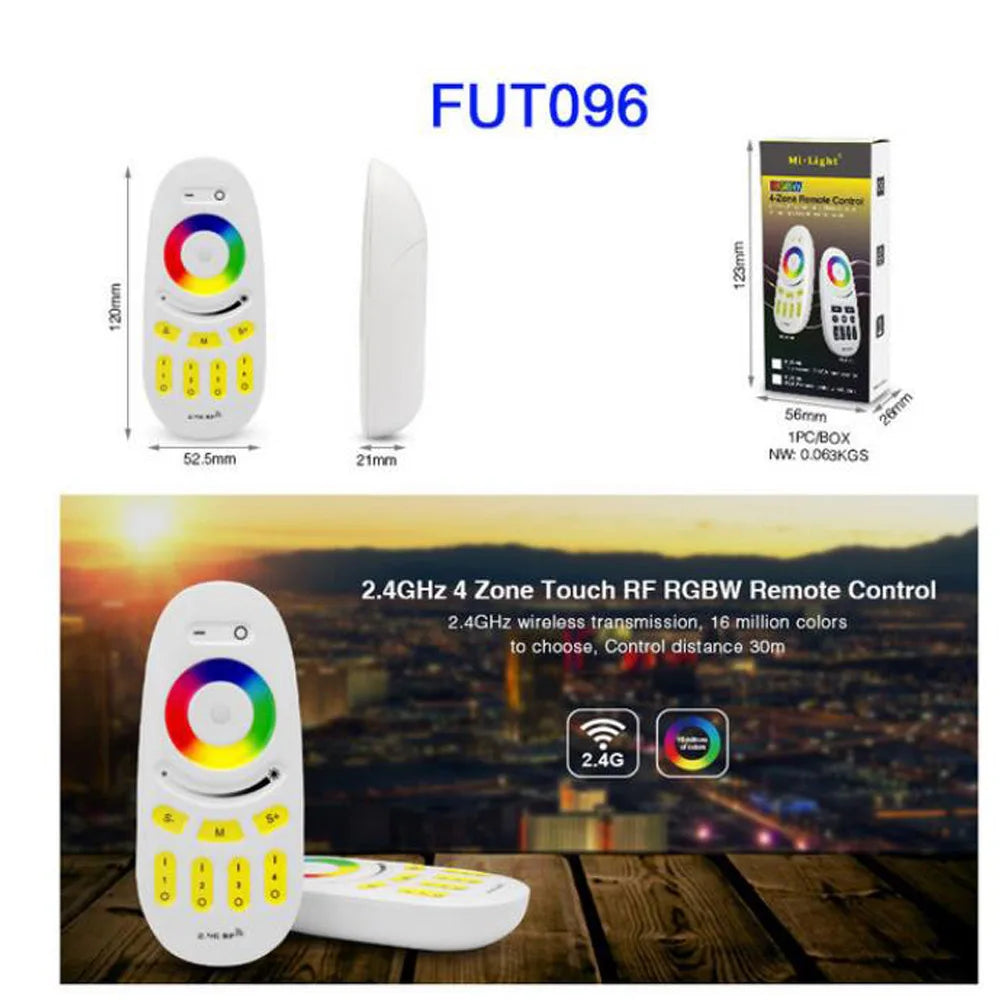 ZL5 FUT089Z Miboxer Zigbee 3.0+2.4G 5 in 1 LED Strip Controller For Single Color/Dual White/RGB/RGBW/RGB+CCT 2.4G Remote Control