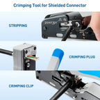 ZoeRax RJ45 Ethernet Crimping Tool for CAT8 Cat7 Cat6a Cat6 Cat5e Ethernet Connectors with wire stripping and cutting functions
