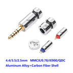 1Set Hi-End 2.5mm 3.5mm 4.4mm Audio Plug +Splitter+Slider+MMCX 0.78 QDC IE900 N5005 A2DC Upgrade Earphone Wire Aluminum Alloy