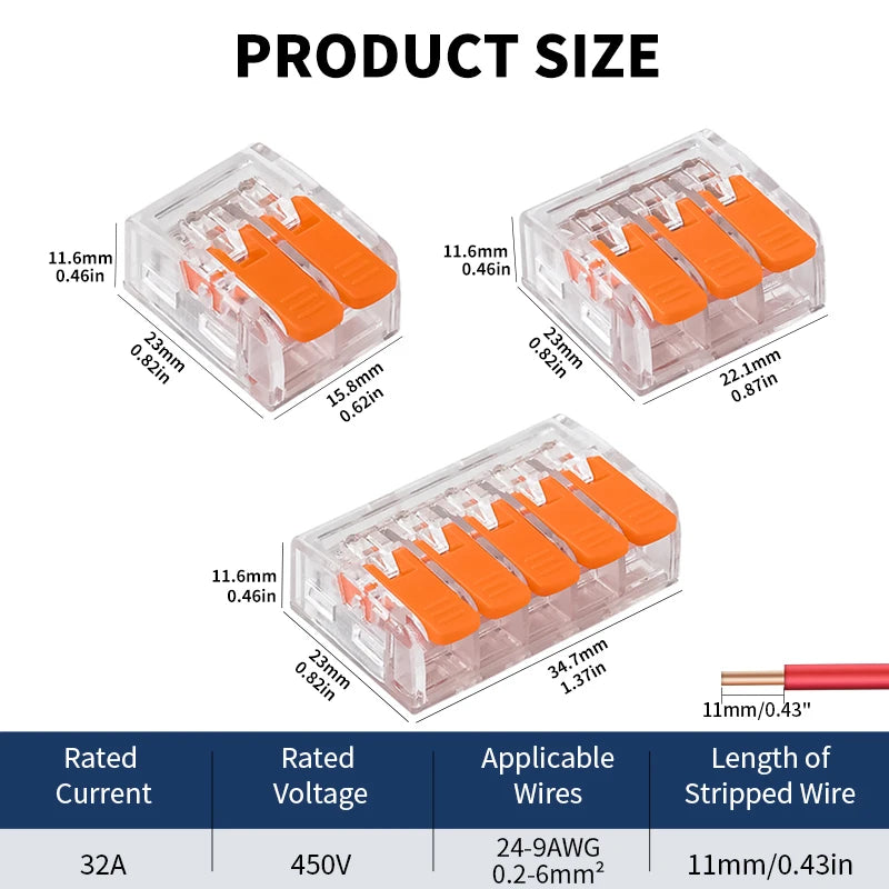 CMK66 Quick Wire Connector Easy Splice Lever Type Push In 2/3/4/5 Ports Push-In Terminal Block Home LED Light Wiring 0.2-6mm